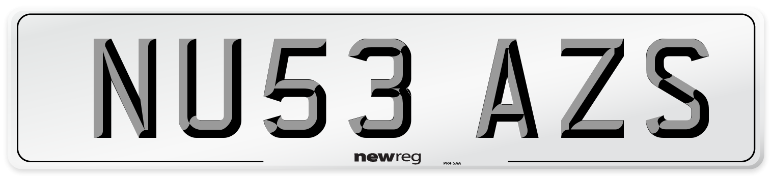 NU53 AZS Number Plate from New Reg